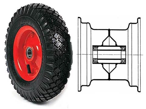 GROOWED TYRED WHEELS WITH BEARINGS