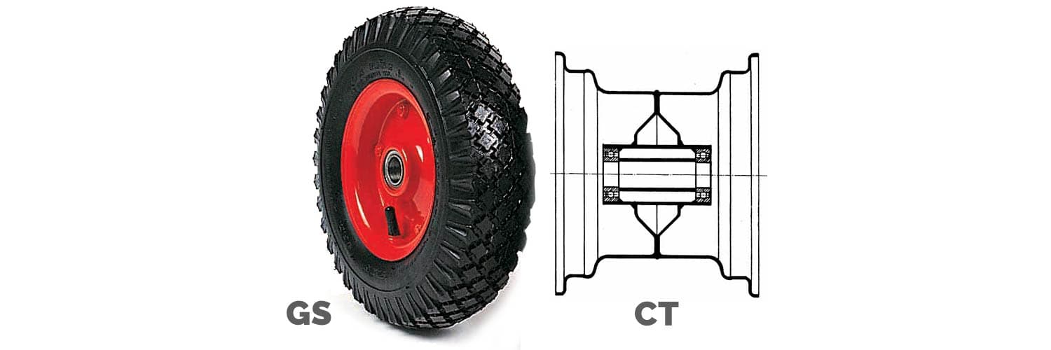 GROOWED TYRED WHEELS WITH BEARINGS